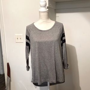 H&M Small 3/4 Sleeve Grey and Black Mesh, size small